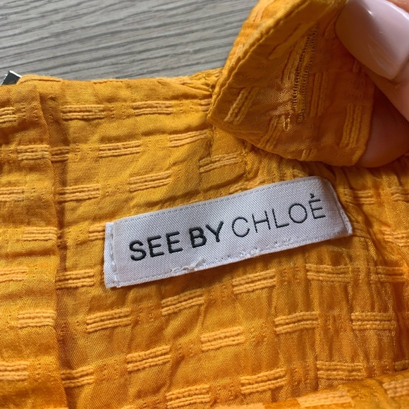 See By Chloe Orange Bow Square Neckline Mini Dress - Picture 6 of 12